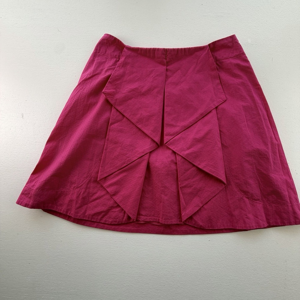 ANTHROPOLOGIE MAEVE womens size 0, hot pink ruffle a line cotton mini skirt